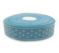Baby Blue Star Polka Dot Grosgrain Ribbon 40mm Width 1 Metres by Accessories Attic