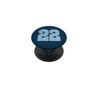 Baby Blue White Number 22 Jersey Player Uniform #22 PopSockets Adhesive PopGrip