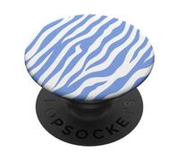 Baby Blue Zebra Animal Print Cute Striped Aesthetic Y2K PopSockets Adhesive PopGrip