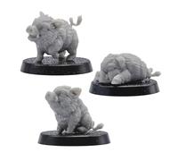 Baby Boar Familiars Miniatures Set - 3 Small Animal Figures for Tabletop RPGs | 32mm Fantasy Creatures | DnD, Pathfinder, Wargames | Forged Path Miniatures | Grey Resin Models for Gamers