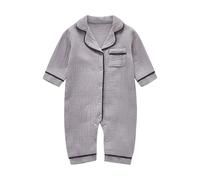 Baby Bodysuit for Boys and Girls Newborn Long/Short Sleeve Letter Print Cotton Rompers Comfortable Cute Onesies Outfit Summer Clothes Set Grey