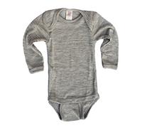 Baby Bodysuit Long Sleeve Wool Silk (0-2 months (Height 18-22) (50/56), Light Grey)