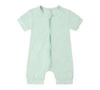Baby Bodysuit Ribbed Cotton One Piece Outfit Infant Toddlers Onesies Pregnancy Reveal Gift Summer Clothes Newborn to 24 Months Bodysuits First Birthday Romper Light Green
