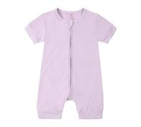 Baby Bodysuit Ribbed Cotton One Piece Outfit Infant Toddlers Onesies Pregnancy Reveal Gift Summer Clothes Newborn to 24 Months Bodysuits First Birthday Romper Light Purple