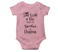 Baby Bodysuit,Sent with A Kiss from My Grandma in Heaven-Newborn Infant Creeper,One-Piece Bodysuit Short Sleeve