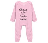 Baby Bodysuit,Sent with A Kiss from My Grandpa in Heaven-Newborn Infant Creeper,Pink Long Sleeve Rompers 0-3 Months