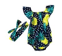 Baby Bodysuit Toddler Boy Girl Summer Top Print Long/Short Sleeve One-Pieces Cute Jumpsuit Outfit Clothes Comfortable and Onesies Newborn Navy
