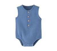 Baby Bodysuit Toddler Boy Girl Summer Top Print Long/Short Sleeve One-Pieces Pregnancy Reveal Gift Comfortable Button Bodysuits Grows Jumpsuit Cute Outfit Set Blue