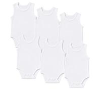 Baby Bodysuits Cotton 6 Pack Sleeveless White Vests Tops Boy Girl (Sleeveless White 6 Pack, 18-24 Months)