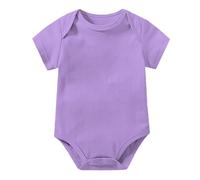 Baby Bodysuits Unisex Newborn Onesie Romper Long/Short Sleeve Letter Print Cute Jumpsuit Grows Outfits Set Toddler 1st Birthday Outfit Kids Purple