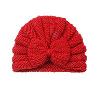 Baby Bonnet Knitted Baby Girl Hat Baby Winter Hat Cute Bow Knit Infant Hats Sleeping Coldproof Warm Newborn Girls Beanie for Baby Girls Toddlers Newborns Infants Kids Red