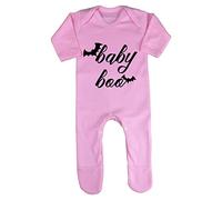 Baby Boo Bats Halloween Baby Romper Jumpsuit with feet, 0-3 Months, Pastel Pink