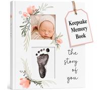 Baby Book Keepsake - Simple Baby Milestone Book for Boy or Girl - Baby Journal & Pregnancy Memory Book - Monthly Milestone Record Baby Books for Baby Shower - Modern Gender Neutral Style Gift for Moms