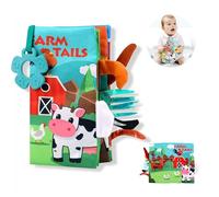 Baby Books 0-6 Months, Sensory Books Touch and Feel Crinkle Cloth Books for Babies, Polyester Fiber Material, Baby Essentials for Newborn, for Boys Girls 0-3 Months Book Early Learning Stroller Toy