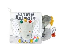 Baby Books 0-6 Months, Soft High Contrast Sensory Books for Babies, Newborn Baby Touch Feel Crinkle Cloth Toys Early Development Toy Infant 0 3 6 12 Months Boy Girl Shower Gifts (Elephant)