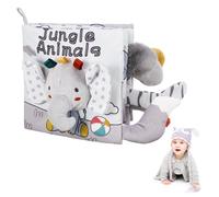 Baby Books, Soft Crinkle Cloth Sensory Toy High Contrast Soft Book, Fabric Touch and Feel Activity Early Development Toy Infant Boy Girl Shower