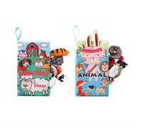 Baby Books Toys,Soft Cloth Books Baby Bath Book,Touch and Feel Crinkle Cloth Book for Infant Babys 0-3-6-12-18,Early Development Interactive Stroller Soft Toys (Sheep + Rabbit)