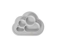Baby Boosa Suction Plate for Baby Weaning with Built-in Silicone placemat, Cloud-Shaped Weaning Mat, Dentist Developed Non Slip Toddler Plate with Divided Compartments -Concrete Grey