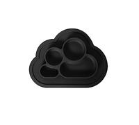 Baby Boosa Suction Plate for Baby Weaning with Built-in Silicone placemat, Cloud-Shaped Weaning Mat, Dentist Developed Non Slip Toddler Plate with Divided Compartments -Milano Black