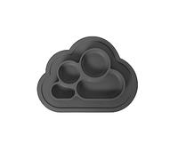 Baby Boosa Suction Plate for Baby Weaning with Built-in Silicone placemat, Cloud-Shaped Weaning Mat, Dentist Developed Non Slip Toddler Plate with Divided Compartments -Charcoal Grey