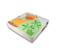 Baby Booster Seat Cushion Square, Fansu Cartoon Printed Toddler Kid Dismountable Heightening Dining Chairs Pad Washable Thick Highchair Booster Cushion Mat with Straps (Giraffe,13x13x2.6 in)