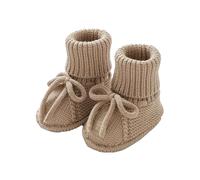 Baby Booties Newborn Baby First Walkers Shoes Cozy Warm Knit Soft Booties for Toddler Infant Boy Girl (Coffee, 0-3 Months)