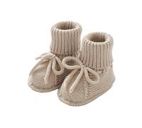 Baby Booties Newborn Infant Sock Shoes Knitting Crochet Boy and Girl Cozy Shoes Tortoise Booties Size 0-3 Months 1&Beige