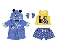 BABY born 830499 Bath Deluxe Boy Outfit 43 cm - For Toddlers 3 Years and Up - Easy for Small Hands - Includes Bathrobe, Vest and Shorts Pyjamas and More