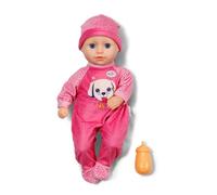 BABY born Anna with Pink Romper, Soft 36 cm Baby Doll with Fabric Body and Sleeping Eyes Including Bottle