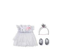 BABY born ballerina outfit with tulle dress, silver ballet shoes and headband with crown for 43cm dolls