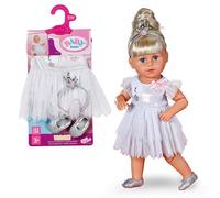 BABY born Ballerina Outfit - Body & Tulle Skirt with Swan Embroidery - Incl. Hairband with Crown & Shoes - Premium doll accessories - Clothing suitable for dolls of size 43 cm