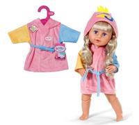 BABY born Bathrobe for Bath Time Doll Play, Pink Robe with Hodd and Belt for 43cm Dolls, 838167 Zapf Creation