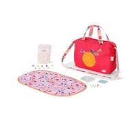 BABY born Changing Bag - Includes nappies, powder pot, storage box & decorative Pins - Suitable for 43cm dolls - Premium doll accessory, Rot