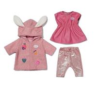 BABY born Coat Set - Cosy doll outfit with bunny ears - Inclusive dress, leggings & coat - Fits all 43cm dolls - Premium doll accessory