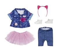 BABY born Deluxe Jeans Dress Toy Set for 43 cm Doll - Easy for Small Hands, Creative Play Promotes Empathy & Social Skills, For Toddlers 3 Years & Up - Includes Shirt, Leggings, Headband & More