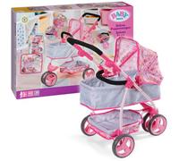 BABY born Deluxe Pushchair with Adjustable Handle | Adjustable handle, adjustable reclining position, fits 43 cm dolls