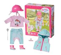 BABY born Deluxe Rider Outfit 831175 - Includes Trousers, Boots, Helmet, Horse Shirt, Vest, Riding Breeches, Whip, and Curry Comb for 43cm Dolls - Suitable for Children from 3 years Old