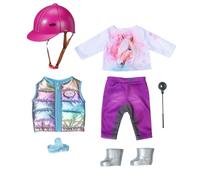 BABY born Deluxe Riding Outfit 836194 - Riding Outfit with T-Shirt, Gilet, Trousers, and Boots for 43cm Dolls - Includes Helmet, Crop, and Comb - For Children Age 3+