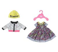 BABY born E-Scooter Outfit-Set für 43 cm Puppen mit buntem Puppenkleid, Jacke und Mütze, 837672 Zapf Creation