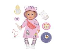 BABY born Emma Click & Play in rainbow style, baby doll with 10 functions and 8 accessories, for children from 3 years, works without batteries, 43 cm tall doll with movable arms and click & play hand