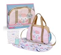 BABY born Changing Bag, doll changing bag with floral design incl. changing mat, diaper, and powder box