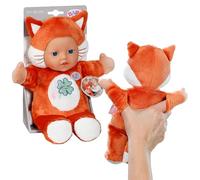 BABY born for babies Funny Fox 26 cm Soft Doll with Finger Pockets | Finger pockets for play, fox design, soft fabric body, washable, from birth