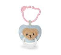 BABY born for babies Plush pacifier with bear face, teether with clip, 18cm tall, squeaks, washable