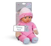 BABY born for babies Sleepy Pink, Soft 30cm Pink Fabric Doll with Cat-design Romper and Integrated Rattle for Newborn Babies, 837726 Zapf Creation