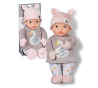 BABY born for babies Sweetie Mauve - Soft 30 cm Doll with grey fabric body & integrated rattle - Suitable for Newborns