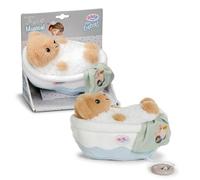 BABY born for babies Music Box Teddy 18cm Plush Bear in Bathtub, Removable Music Module, Washable