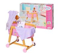 BABY born Good Night Bassinet for 43cm Dolls - Easy for Small Hands, Creative Play Promotes Empathy and Social Skills, For Toddlers 3 Years and Up - Includes Bedding, Mobile, and Canopy
