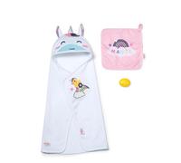 BABY Born towel set I Unicorn hooded towel & rainbow towel for dolls I Soft baby towel & toddler bath towel I Plush towel set for 36 cm & 43 cm dolls I Bath time essentials