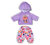 BABY born Hoodie Outfit, Purple Sweater and Colourful Trousers for 43cm Dolls, 837306 Zapf Creation