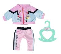 BABY born Little Jogging Suit 836347 - Two-Piece Suit with Matching Trousers, Jacket, and Hanger for 36cm Dolls - Easy for Kids to Dress Independently - Suitable for Children from 1 Years Old